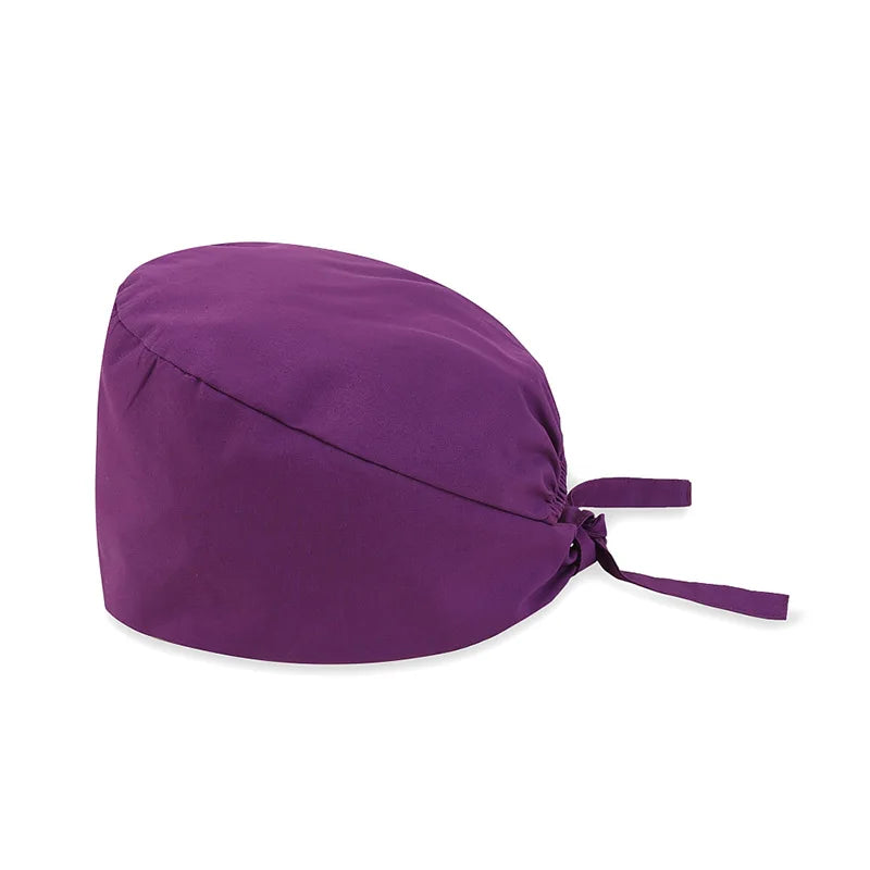 Unisex Scrub Nurse Hat Solid Color Adjustable Beauty Salon Care Cap Laboratory Pet Shop Nurse Doctor Working Caps