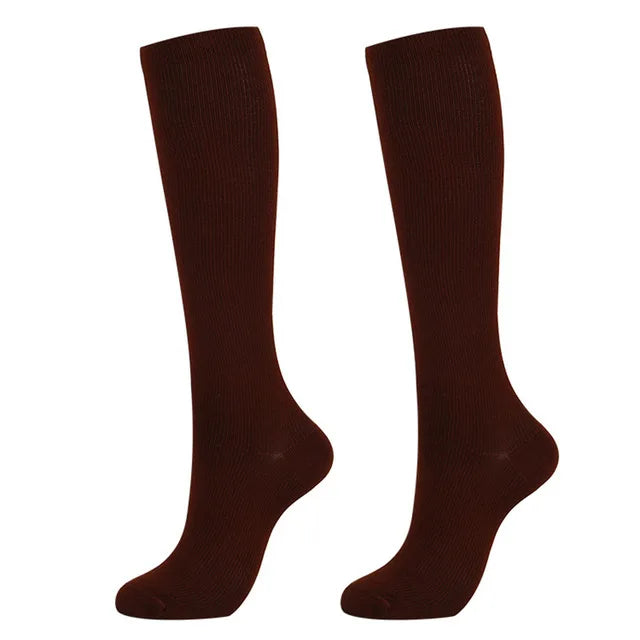 Compression Stockings Blood Circulation Promotion Slimming Compression Socks Anti-Fatigue Comfortable Solid Color Socks
