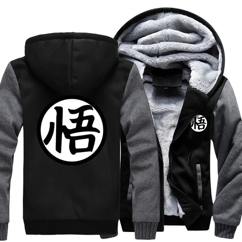 Autumn Winter Jackets Anime Sweatshirt Men Fashion Streetwear Fleece Hoodie Men's Sportswear  Jacket
