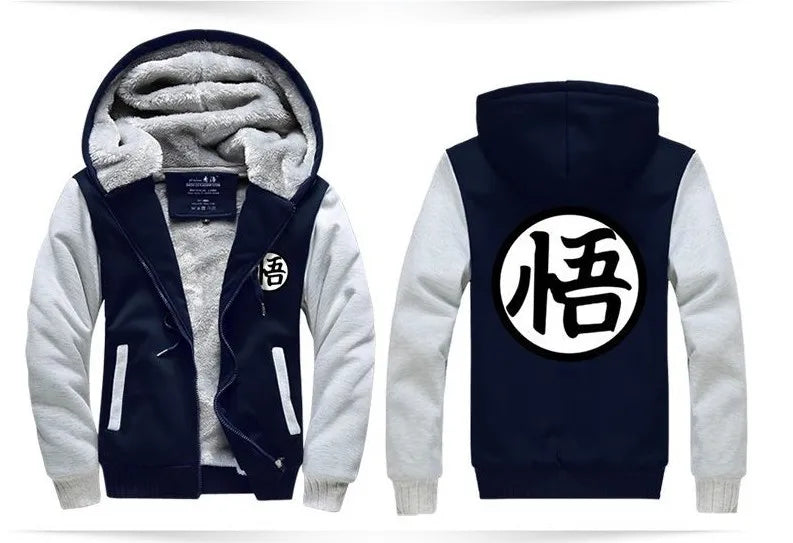 Autumn Winter Jackets Anime Sweatshirt Men Fashion Streetwear Fleece Hoodie Men's Sportswear  Jacket