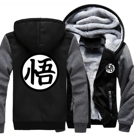 Autumn Winter Jackets Anime Sweatshirt Men Fashion Streetwear Fleece Hoodie Men's Sportswear  Jacket