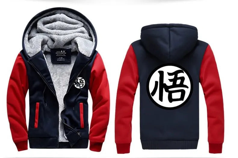 Autumn Winter Jackets Anime Sweatshirt Men Fashion Streetwear Fleece Hoodie Men's Sportswear  Jacket