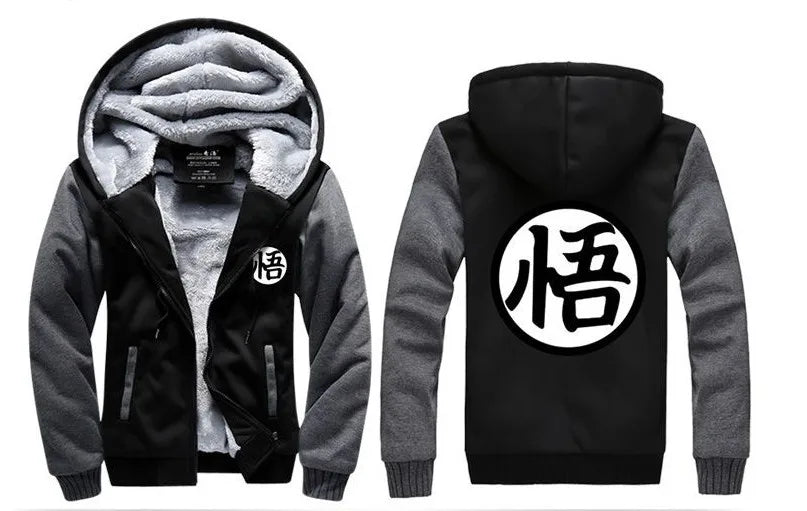 Autumn Winter Jackets Anime Sweatshirt Men Fashion Streetwear Fleece Hoodie Men's Sportswear  Jacket