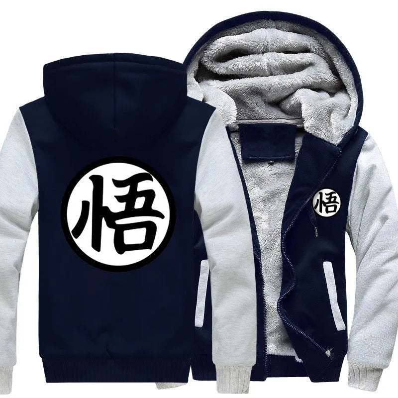Autumn Winter Jackets Anime Sweatshirt Men Fashion Streetwear Fleece Hoodie Men's Sportswear  Jacket