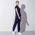 High Quality Denim Gray Scrubs Suits Tooth Check Workwear Spa Uniforms Beautician Scrub Work Suit Wholesale Scrubs Women Uniform
