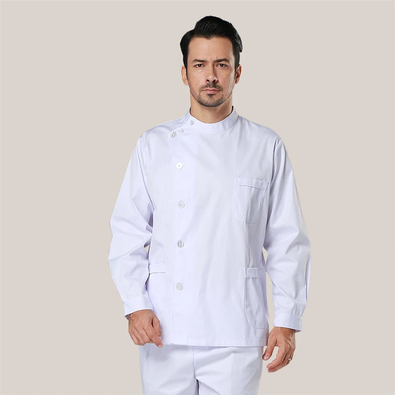 Clearance Scrub Set Uniform Solid Color Workwear Scrubs Uniforms Round Neck Women Men Working Suit Beautician Outfit Top Pant