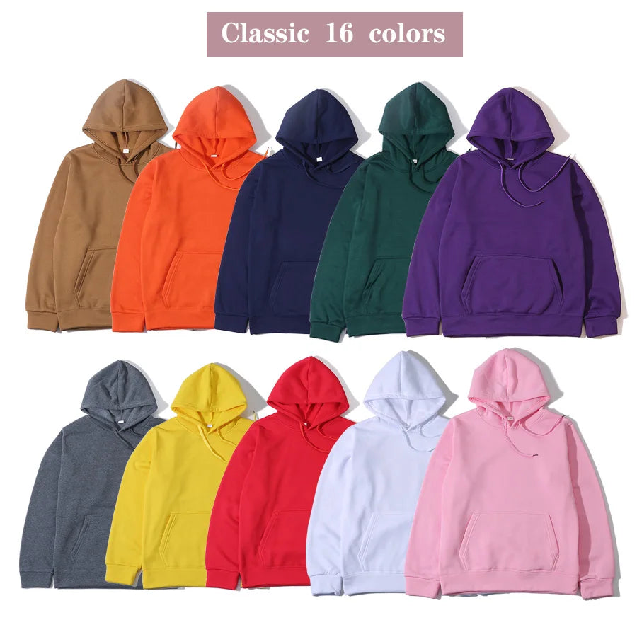 Hoodies Sweatshirts Men Woman Fashion Solid color Red Black Gray Pink Autumn Winter fleece