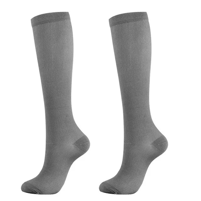 Compression Stockings Blood Circulation Promotion Slimming Compression Socks Anti-Fatigue Comfortable Solid Color Socks