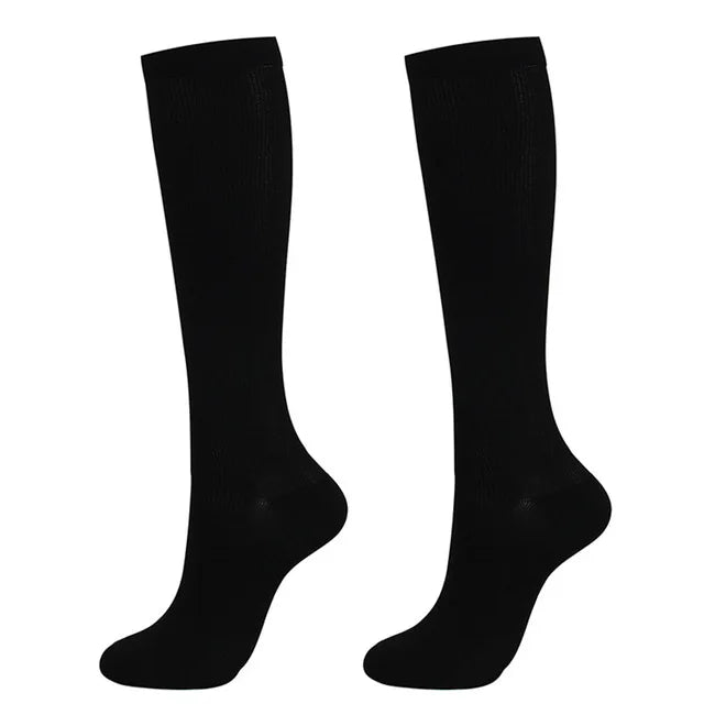 Compression Stockings Blood Circulation Promotion Slimming Compression Socks Anti-Fatigue Comfortable Solid Color Socks