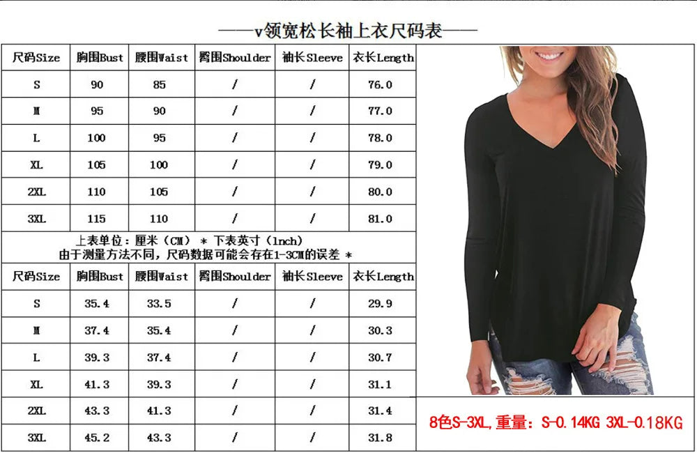 Plus Size S-5xl Summer Women Long Sleeve Women Top V-neck Long-sleeved Women T-shirt Female Oversized T-shirt Women Sexy Tops