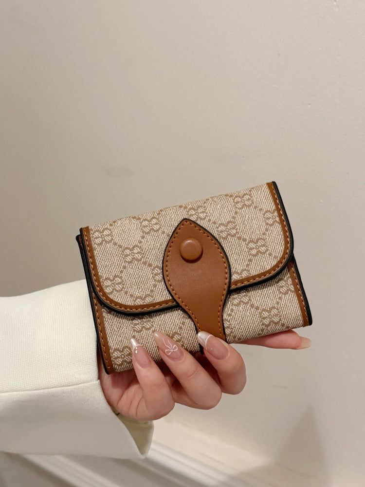 Niche Style Classic Internet Celebrity Big Small Wallet Women's Short Multi-Card Foldable Vintage Buckle Long Handheld Coin Purse