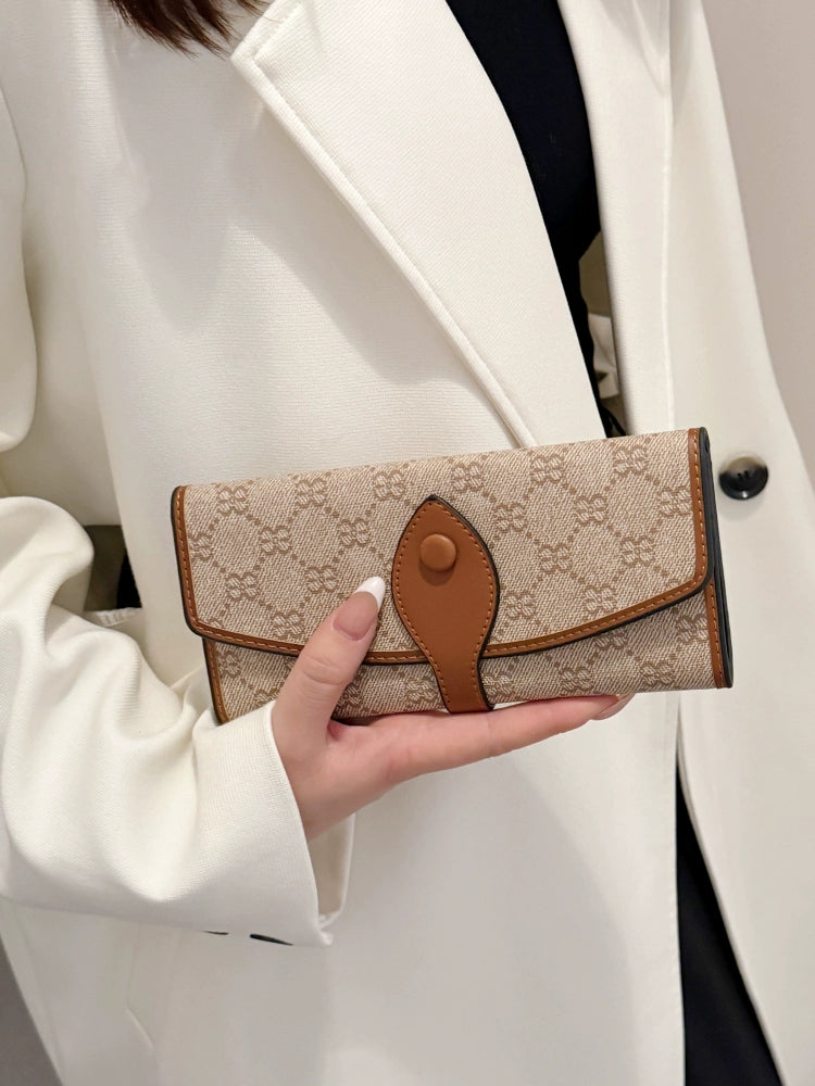 Niche Style Classic Internet Celebrity Big Small Wallet Women's Short Multi-Card Foldable Vintage Buckle Long Handheld Coin Purse