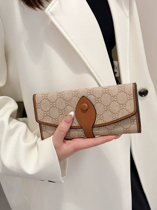 Niche Style Classic Internet Celebrity Big Small Wallet Women's Short Multi-Card Foldable Vintage Buckle Long Handheld Coin Purse