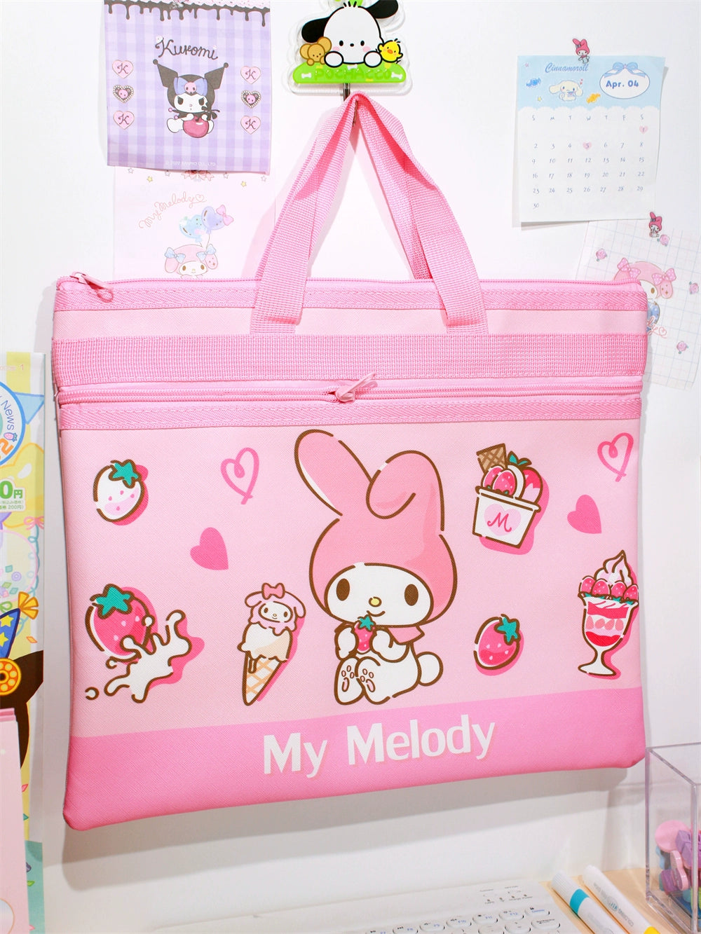 Student Tuition Bag Handbag Cinnamoroll Babycinnamoroll A4 Test Paper Storage Book Document Pouch Clow M Textbook Folder