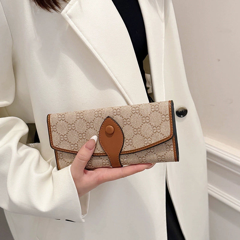 Niche Style Classic Internet Celebrity Big Small Wallet Women's Short Multi-Card Foldable Vintage Buckle Long Handheld Coin Purse