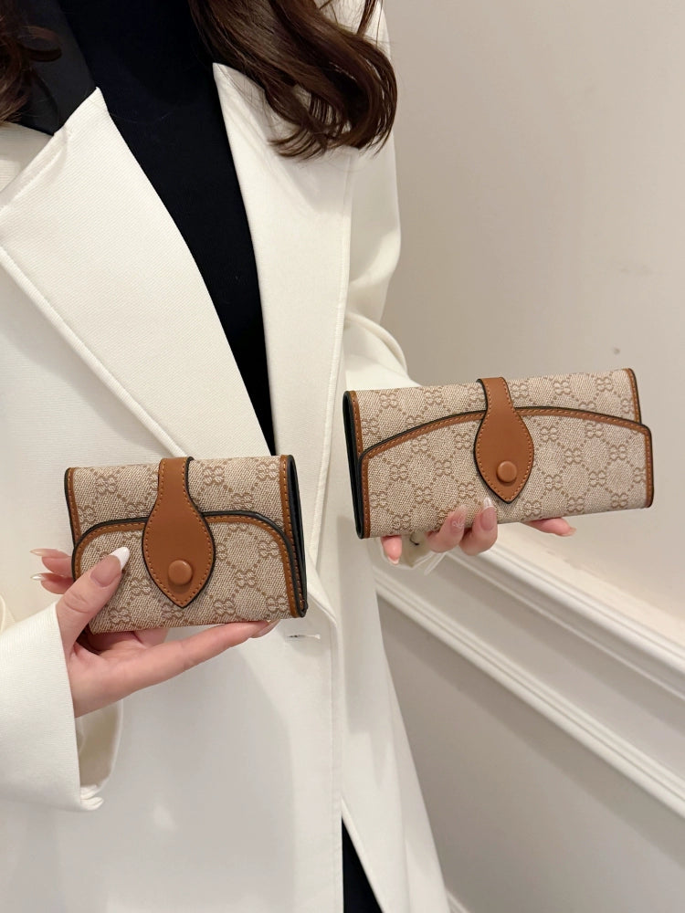 Niche Style Classic Internet Celebrity Big Small Wallet Women's Short Multi-Card Foldable Vintage Buckle Long Handheld Coin Purse