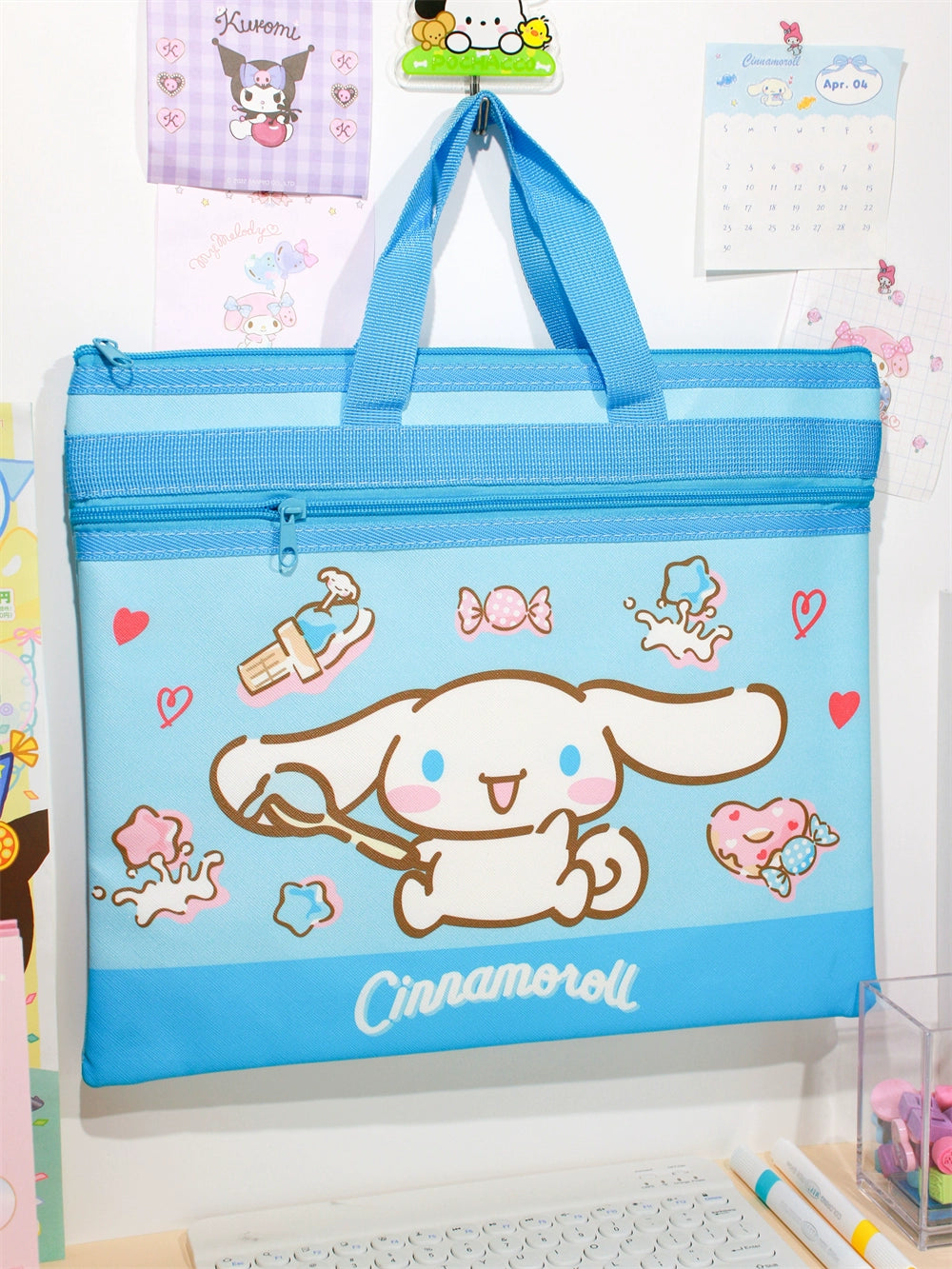 Student Tuition Bag Handbag Cinnamoroll Babycinnamoroll A4 Test Paper Storage Book Document Pouch Clow M Textbook Folder