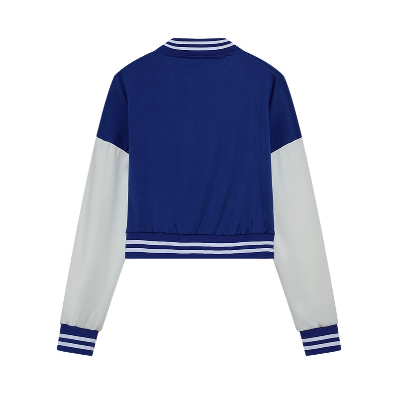 New Women's Stitching Jacket Single-breasted Baseball Sports Two-piece Suit