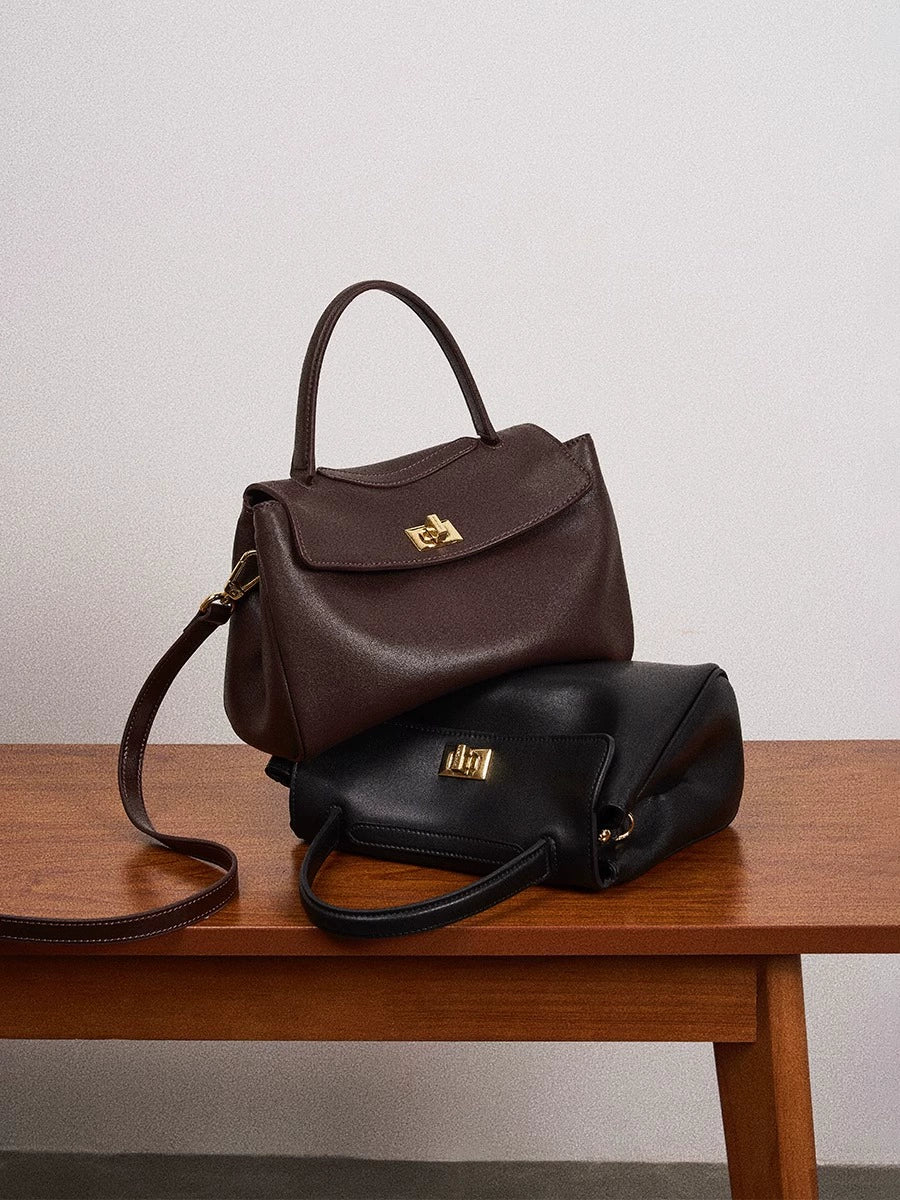 Soft Cowhide Handbag Women's Small Size 2025 New Arrival Genuine Leather Retro Bag Women's Fancy Shoulder Messenger Bag