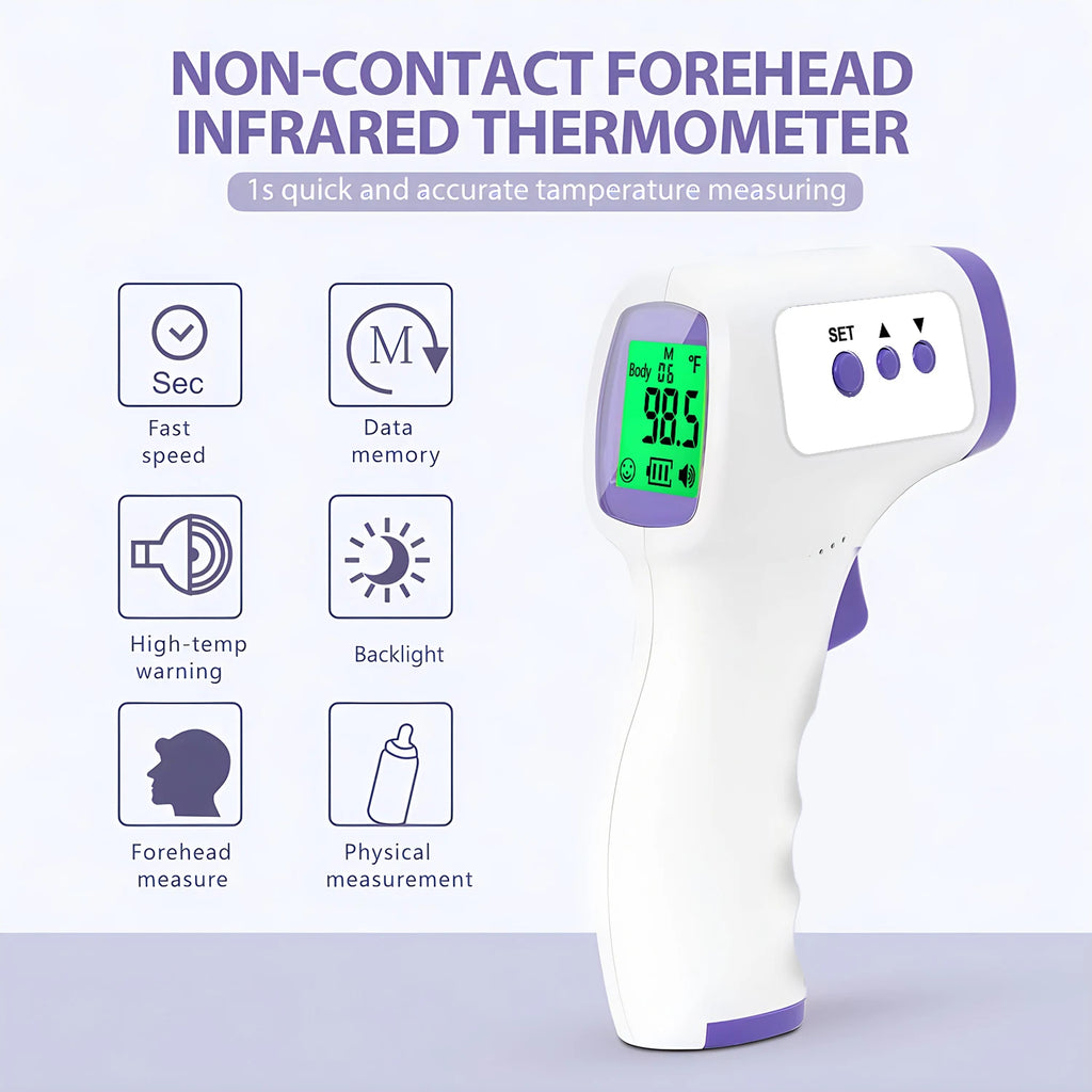 Non-Contact Temperature IR Thermometer Body Fast Measure Digital Fever Thermometer OR Portable Fingertip Blood Oxygen Oximeter