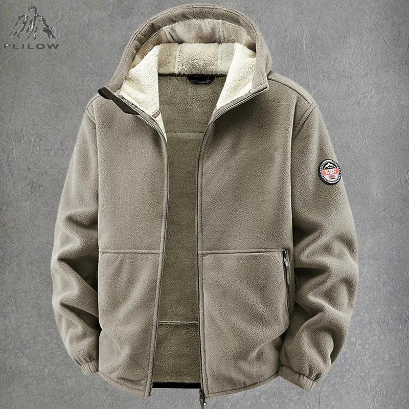 Winter Hoodies Men Outdoor Military Thick Warm Polar Fleece Jacket Camping Hiking Jackets For Streetwear Casual Coats Men Parkas
