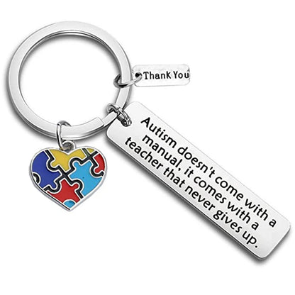 Autism Awareness Keychain ABA Therapist Thank You Appreciation Gifts for Autism Teacher Thank You Gifts Therapist Birthday Gift