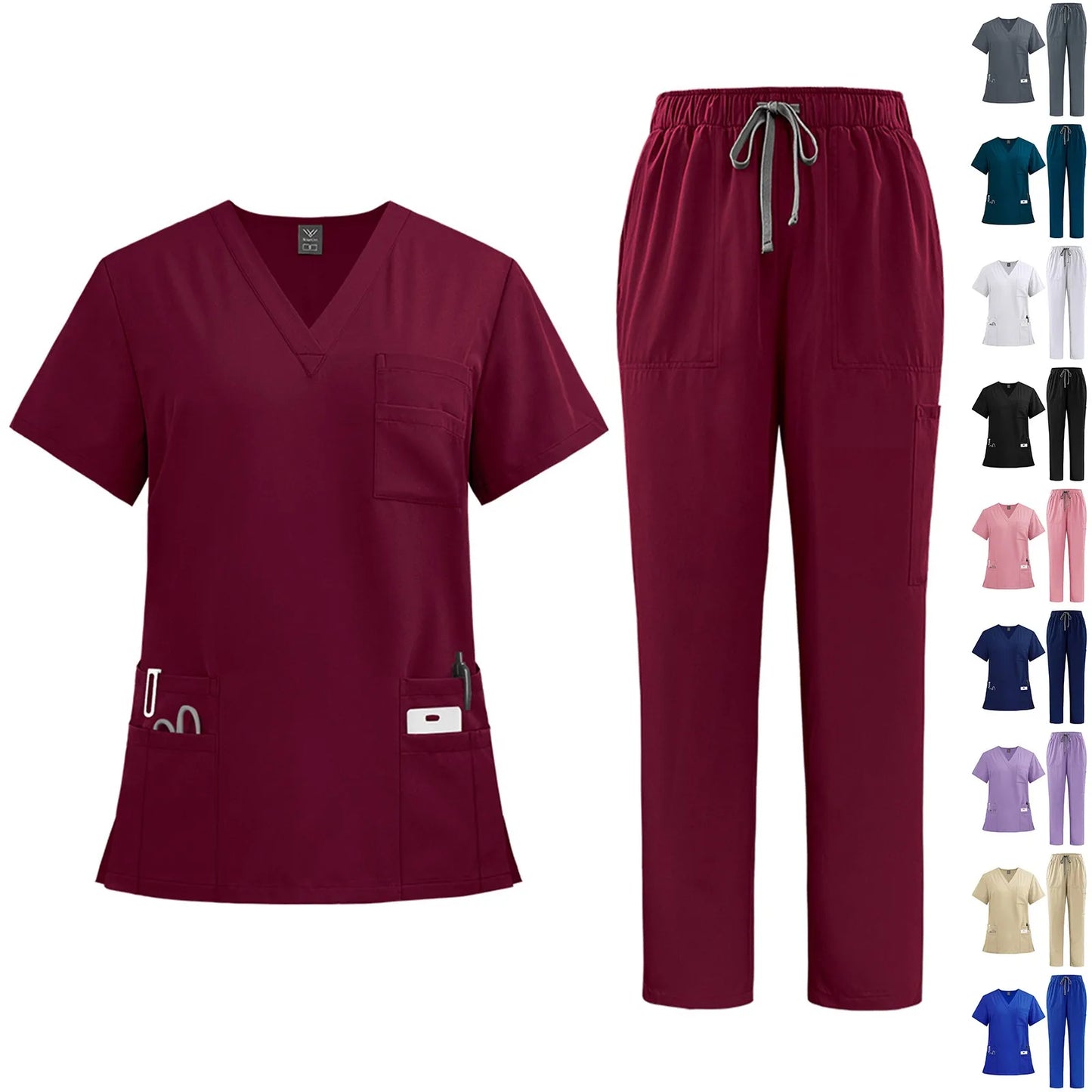 New Hospital Medical Scrub Suits Uniform Women Men Scrubs Set Beauty Work Clothes Nurse Accessories Dental Surgery Suit