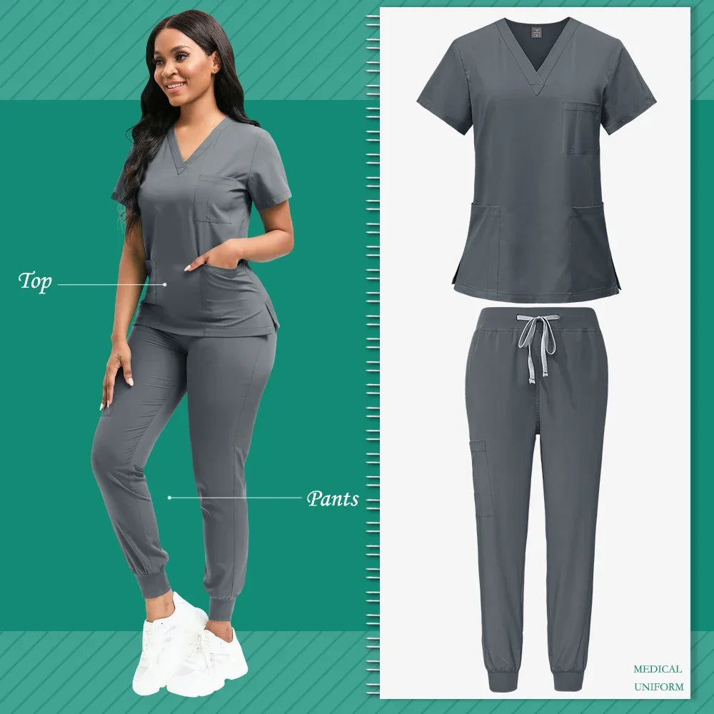 Multicolor Medical Uniforms Hospital Surgical Nurse Scrubs Set Unisex Nurses Accessories Dental Clinic Beauty Salon Workwear