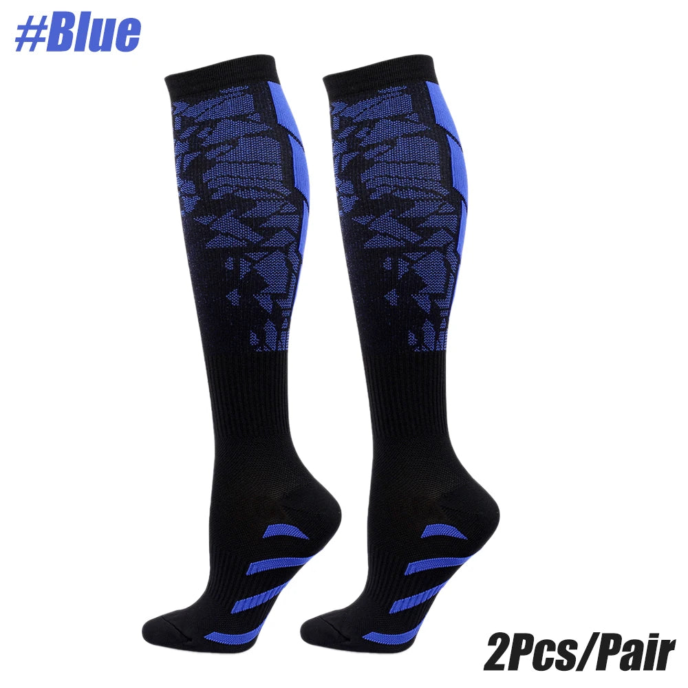 1Pair Compression Socks for Men Women 15-20 mmHg Medical Support for Running Nurses Flight Pregnancy Circulation Athletic Socks