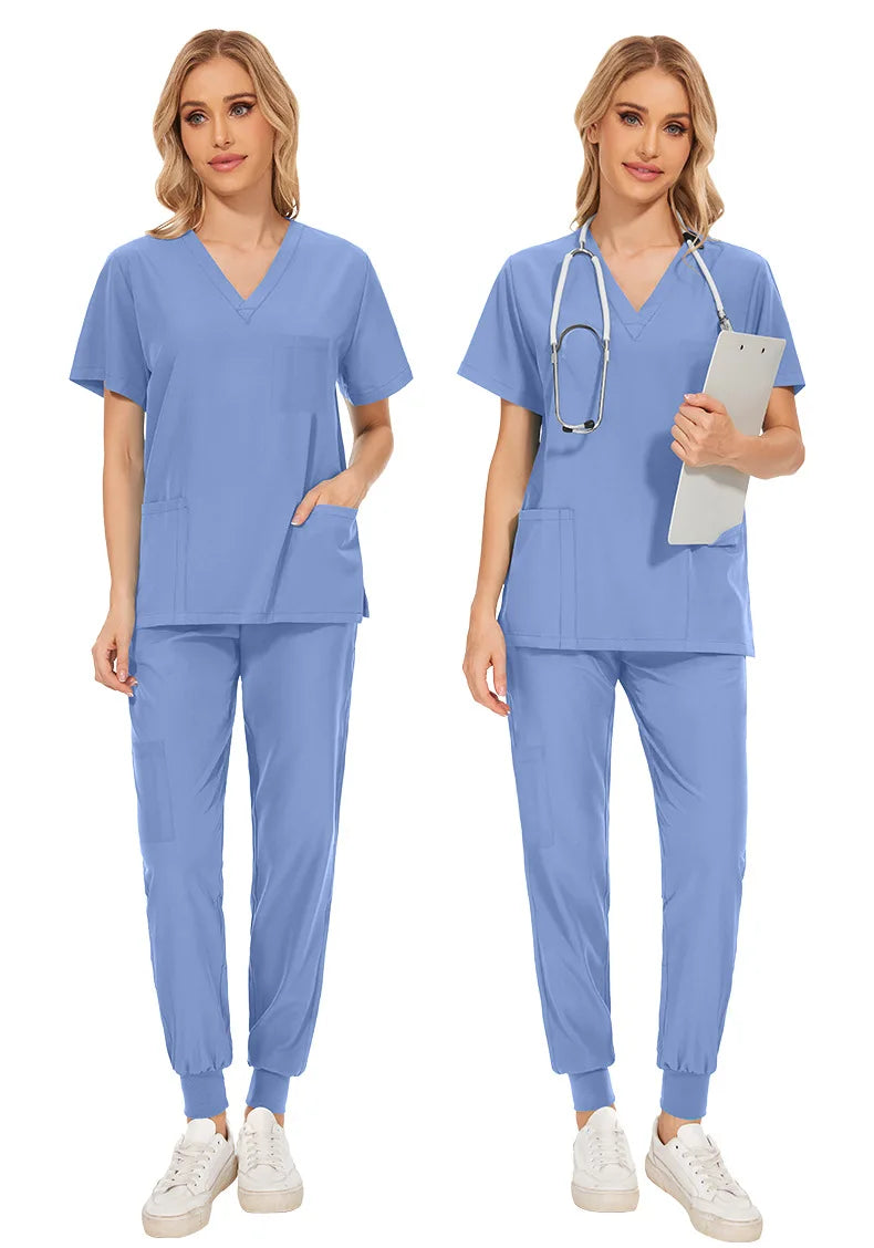 Slim Fit Medical Scrubs Uniform Women Scrub Sets Nursing Accessories Hospital Surgery Gowns Dental Clinic Beauty Salon Workwear