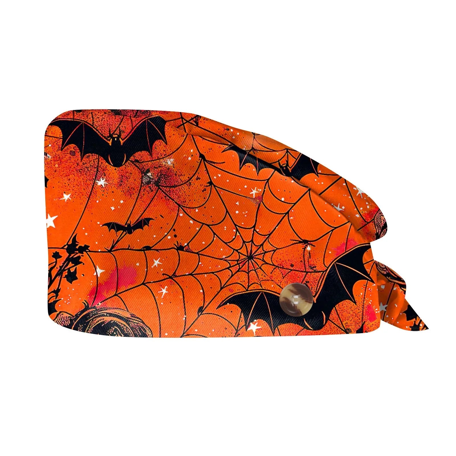 Halloween Print Work Cap Fashionable Casual Women's Printed Elastic Scrub Hat Unisex Work Caps Nurse Accessories Nurse Cap