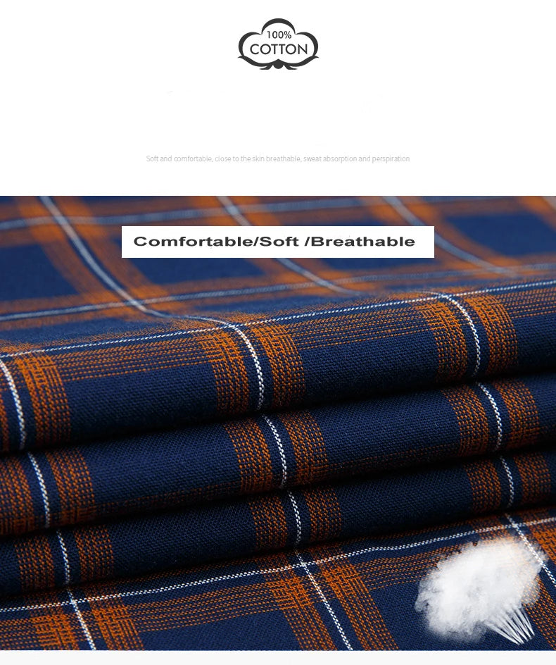 Plus Size 8XL 7XL New Men's Shirts Short Sleeve Cotton Plaid Shirt Summer Fashion Thin Soft Classic Basic Casual Male Clothing