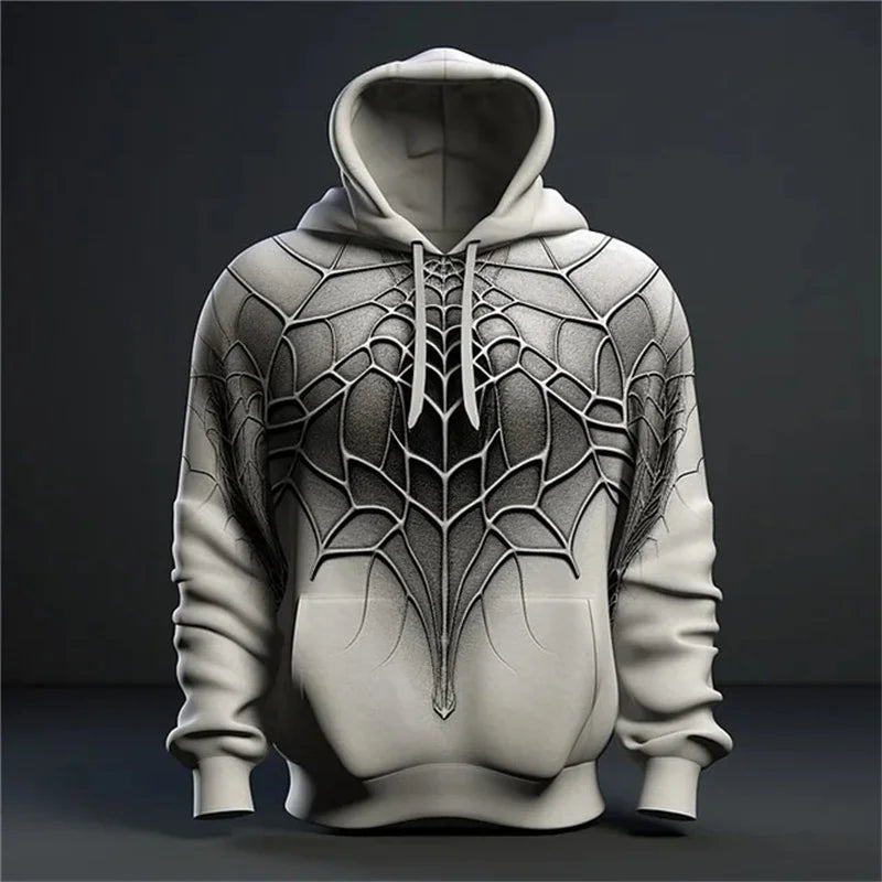 Spider Pattern Men's Fashion Hoodies Long Sleeve Autumn Winter 3D Print Street Hip Hop Sweatshirts 6XL Plus Size Casual Hoodies