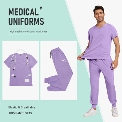 Scrubs Nursing Accessories Medical Surgical Gowns Doctor Nurse Special Scrub Men Solid Color Work Wear Spa Unifroms Women Unisex