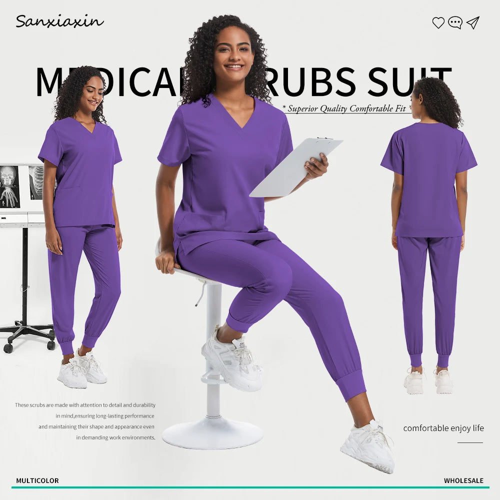 Hospital Scrubs Sets Doctor Nursing Uniform Suit for Male Female Dental Clinic Supplies Nurse Uniforms Women Medical Accessories