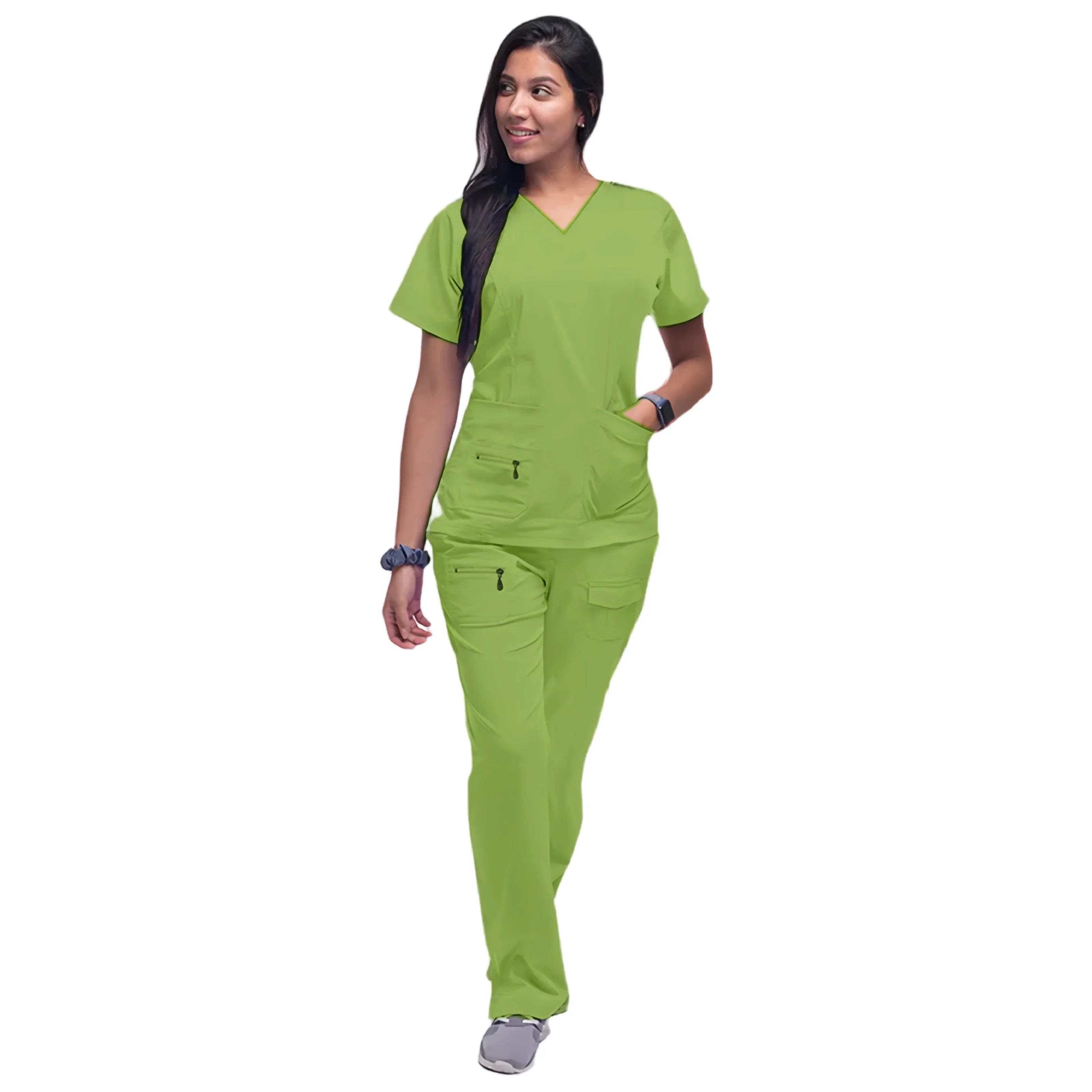 Latest Scrubs Uniforms Sets Nurse Surgical Uniforms Doctor Blouse Woman Hospital Scrubs Set with Pocket Dentist Clinical Tshirt
