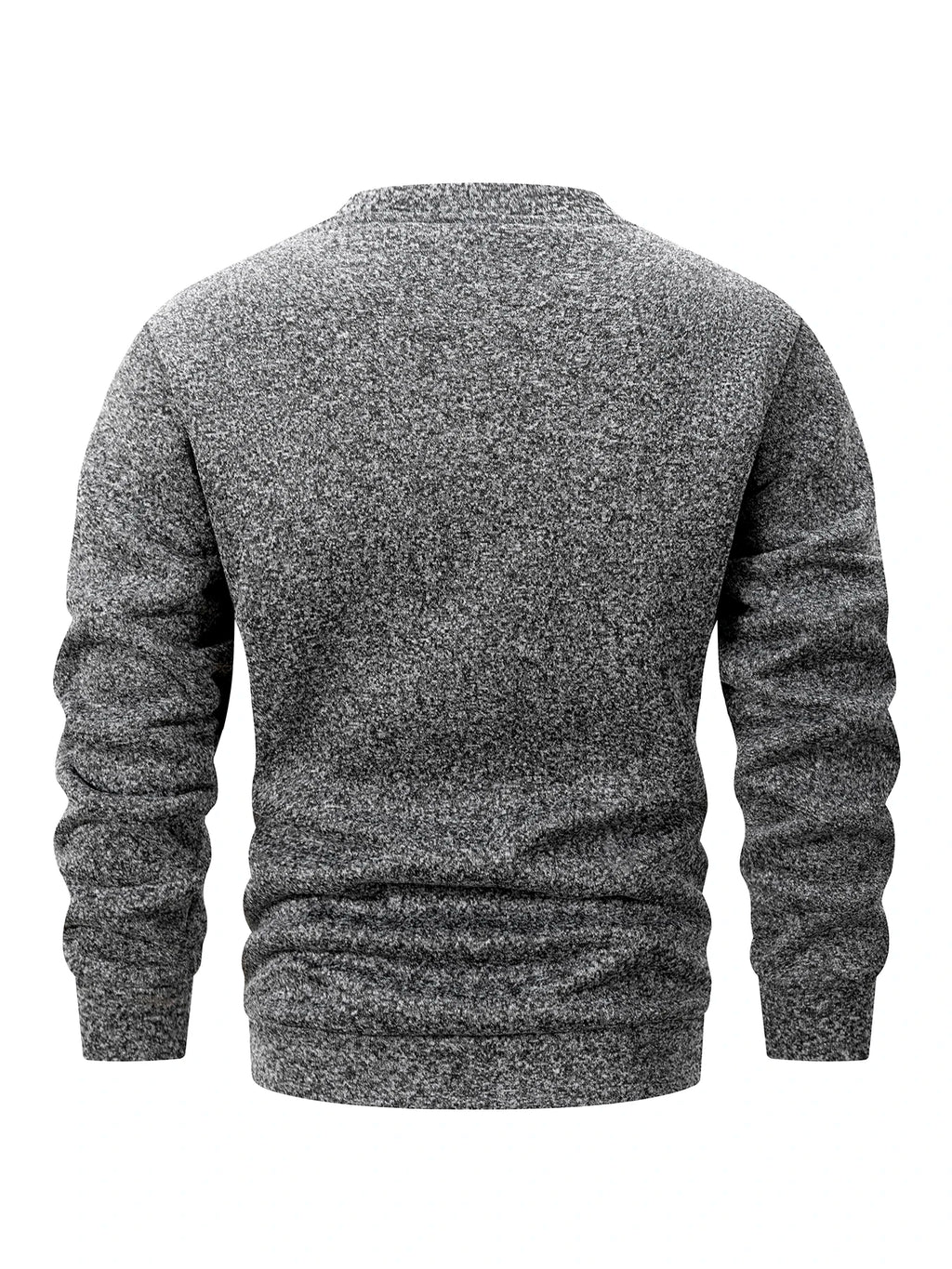 Autumn Winter Men's Fleece Lined Warm Crew Neck Pullover Sweaters Men Fashion Long Sleeve Sweatshirt Streetwear Men's Clothing
