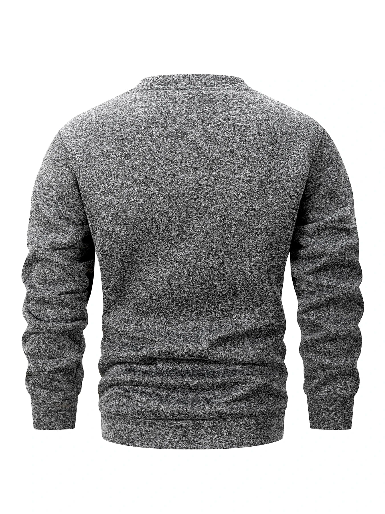 Autumn Winter Men's Fleece Lined Warm Crew Neck Pullover Sweaters Men Fashion Long Sleeve Sweatshirt Streetwear Men's Clothing
