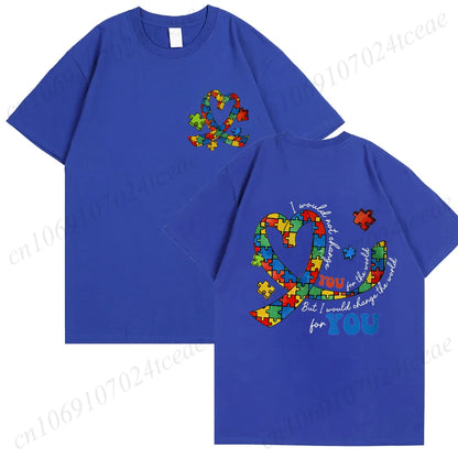 Autism Awareness Month Women T-Shirt Neurodiversity ADHD Tees Shirt Autism Teacher Mom Gift Short Sleeve Tops Female Clothing
