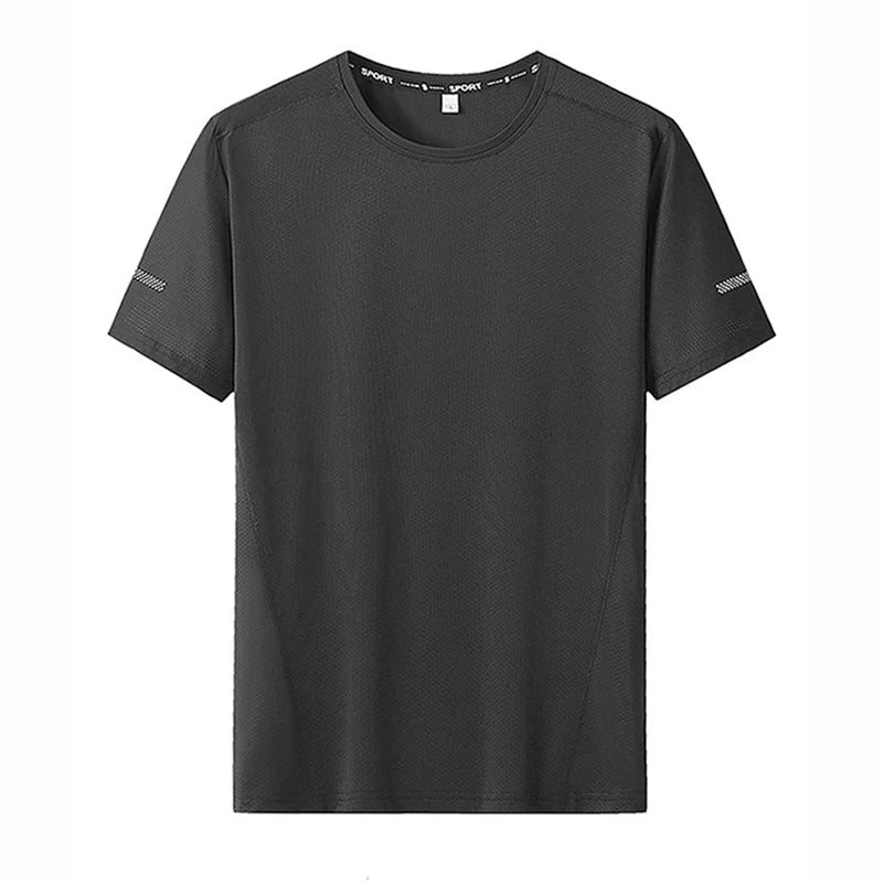Plus Size T-shirt for Men 6XL/7XL Summer Quick Drying Tees Oversized Round Neck Short Sleeve T-shirt Big Size 110-175kg