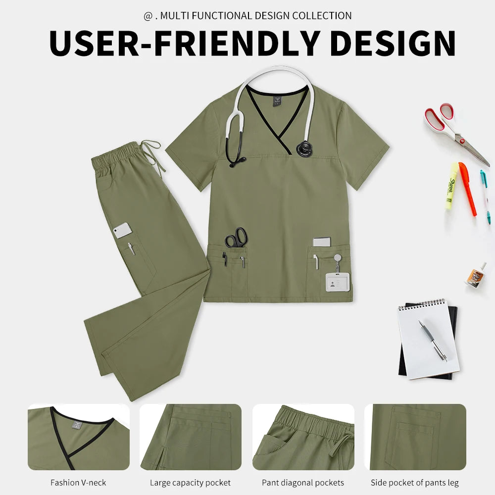 Medical Uniforms Women Hospital Nurse Scrubs Sets Pet Grooming Scrubs Unisex Clinic Nursing Surgical Uniforms Spa Uniforms Women