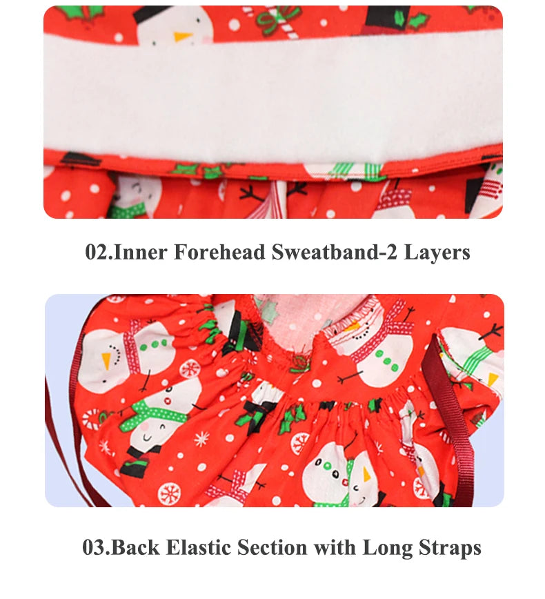 Christmas Snowman Scrub Caps for Long Hair Cotton Surgical Hats Dental Nursing Caps Women Men Hospital Clinic Medical Caps C1093