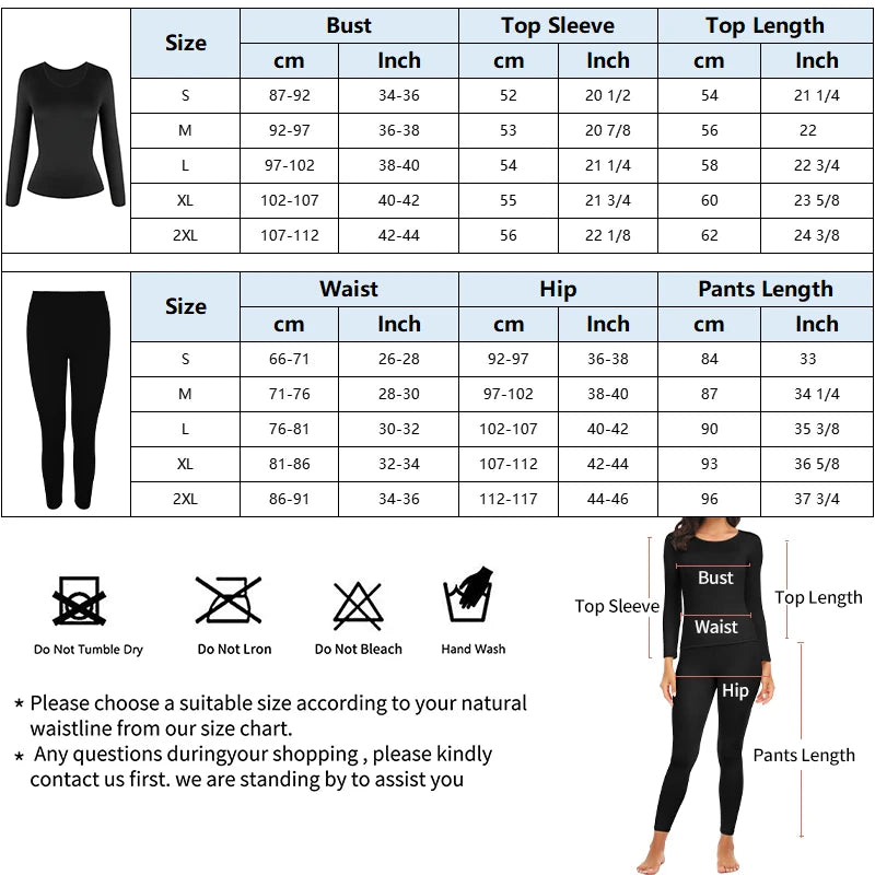 Plus Size Winter Thermal Underwear Suits Women's Long-Sleeved Tops Pants 2PCS Soft Comfortable Ladies Layer Clothing 6 Color
