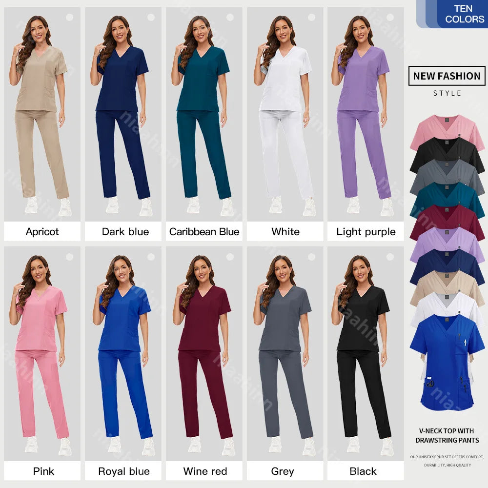 Medical Care Clothes Handwashing Uniform Nurse Suit Short Sleeved Hand Brushing Pet Dentist Nurse Work Clothes Men Nurse Uniform