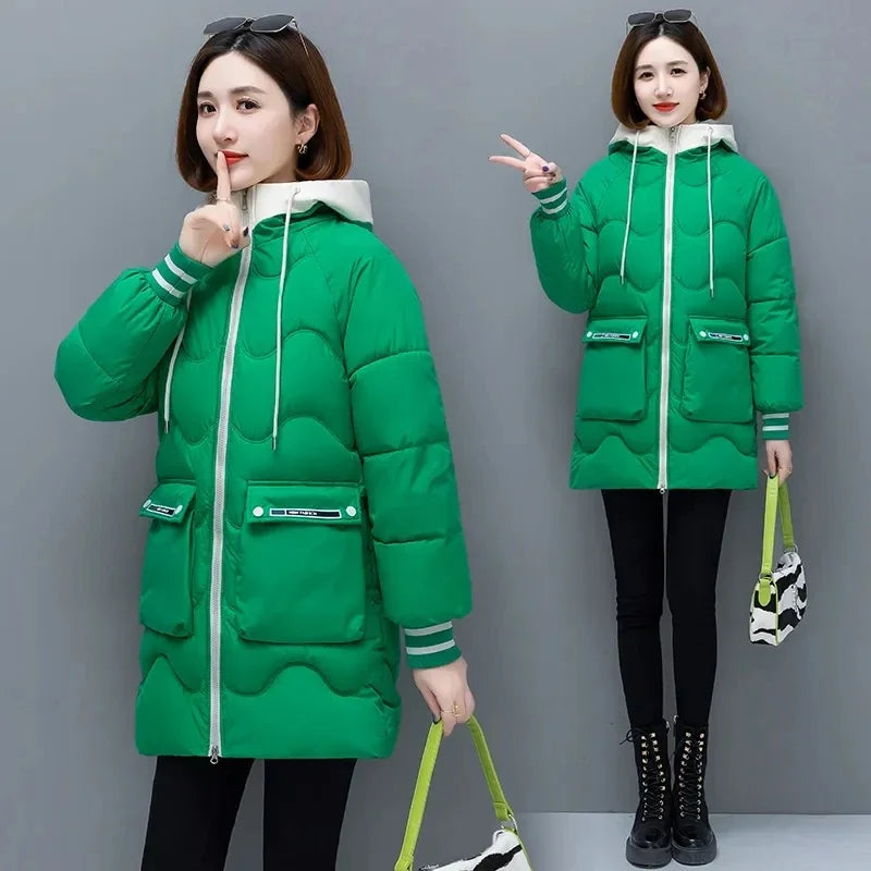Long Winter Jacket Women Down Cotton Coats New Cotton Padded Puffer Parka Coat Women Hooded Outwear Thicken Warm Jacket 4XL