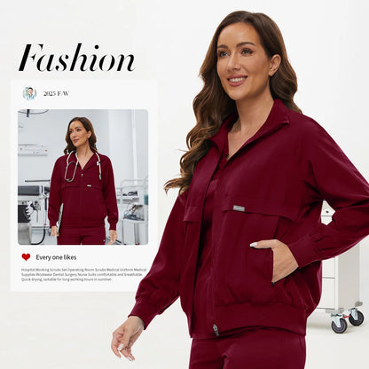 Clinical Jacket Medical Uniforms Women Hospital Pet Grooming Workwear Surgery Coat Doctor Costume Unisex Nurse Surgical Jackets