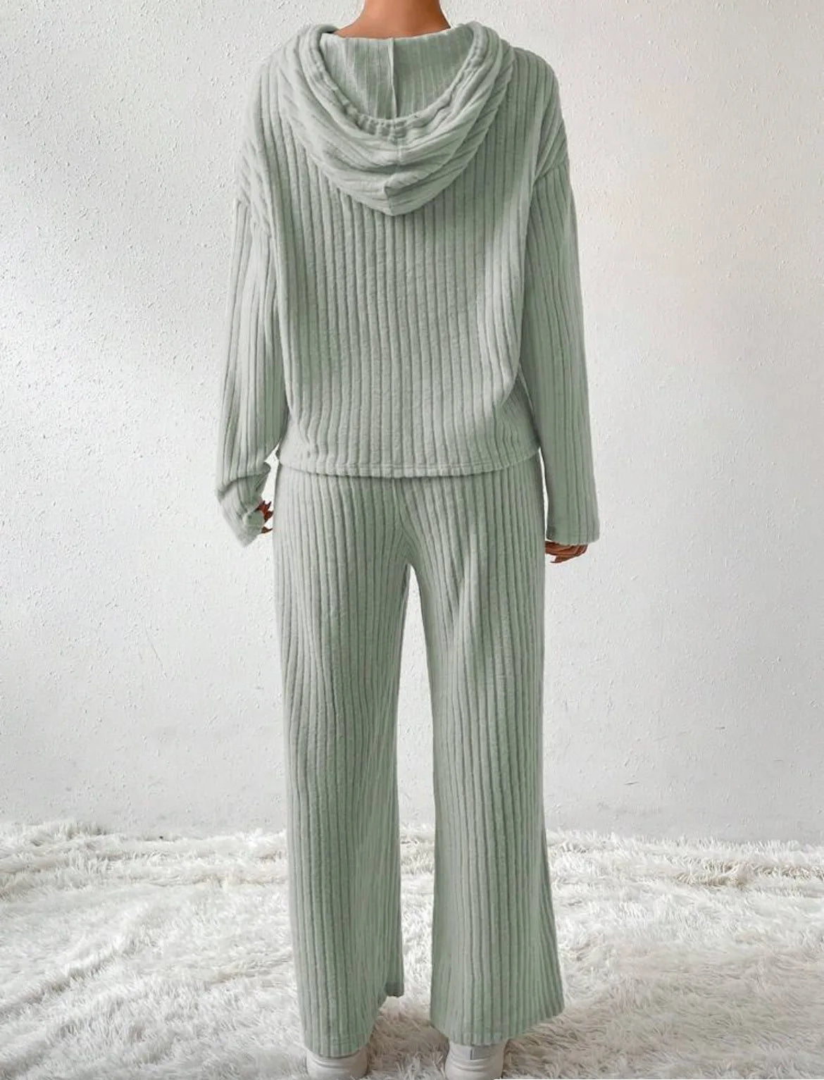 Fashion Long Sleeve Knitted Pant Sets Women Autumn Winter Home Casual Comfortable 2 Piece Sets Women Outfit  Two Piece Set