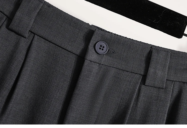 Plus Size Pants For Women Spring Summer 2025 New Korean Fashion High Waist Suit Pants Women Gray Or Black Casual Trousers Female