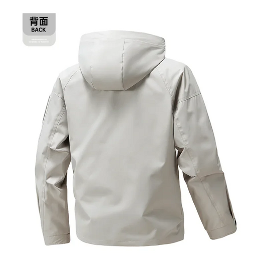 New Winter Waterproof Jacket Men Outdoor Softshell Zip Up Hooded Jacket Windbreaker Hiking Camping Coats Lightweight Work Jacket