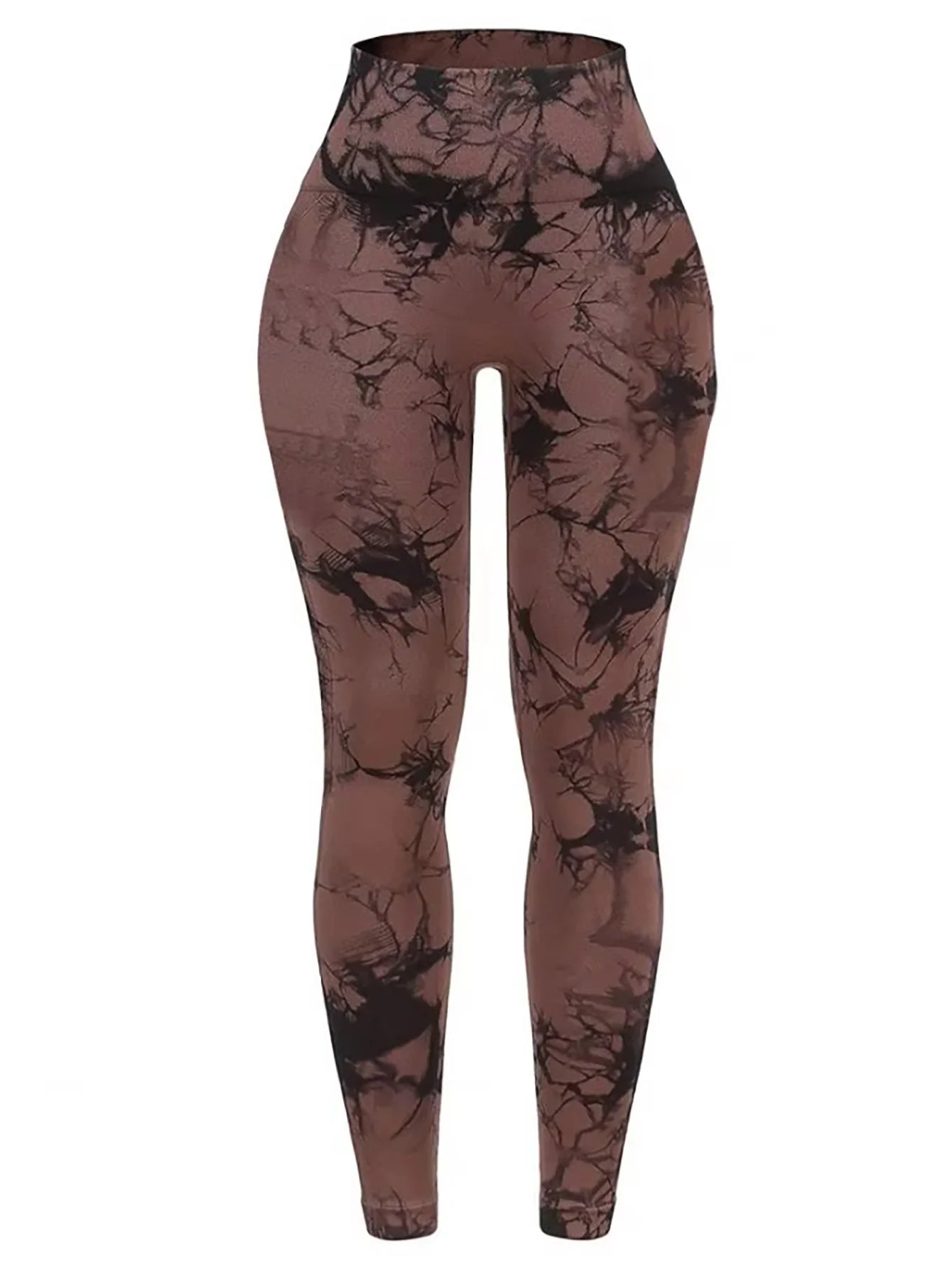 Tie Dye Seamless Leggings for Women High Waist Yoga Pants Scrunch Butt Lifting Elastic Tights Wide Waistband Sports Leggings